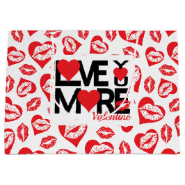 Sacola Para Presentes Grande Red e White te amam mais