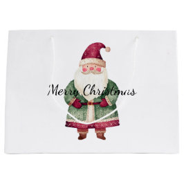 Sacola Para Presentes Grande Red Green Christmas Papai Noel