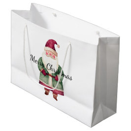 Sacola Para Presentes Grande Red Green Christmas Papai Noel