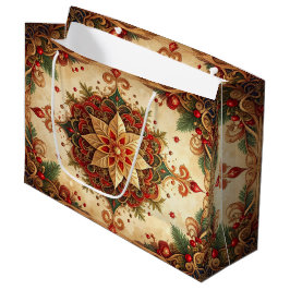 Sacola Para Presentes Grande Red Green Decorative Holiday Gift Bag