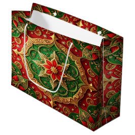 Sacola Para Presentes Grande Red Green Decorative Holiday Gift Bag