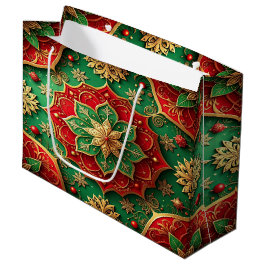 Sacola Para Presentes Grande Red Green Decorative Holiday Gift Bag