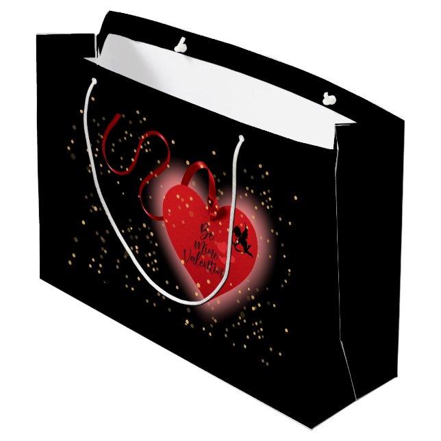 Sacola Para Presentes Grande Red Heart Gift Bag (Verso inclinado)