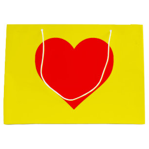 Sacola Para Presentes Grande Red Heart Pop Art