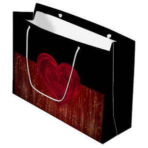Sacola Para Presentes Grande Red Hearts Large Gift Bag