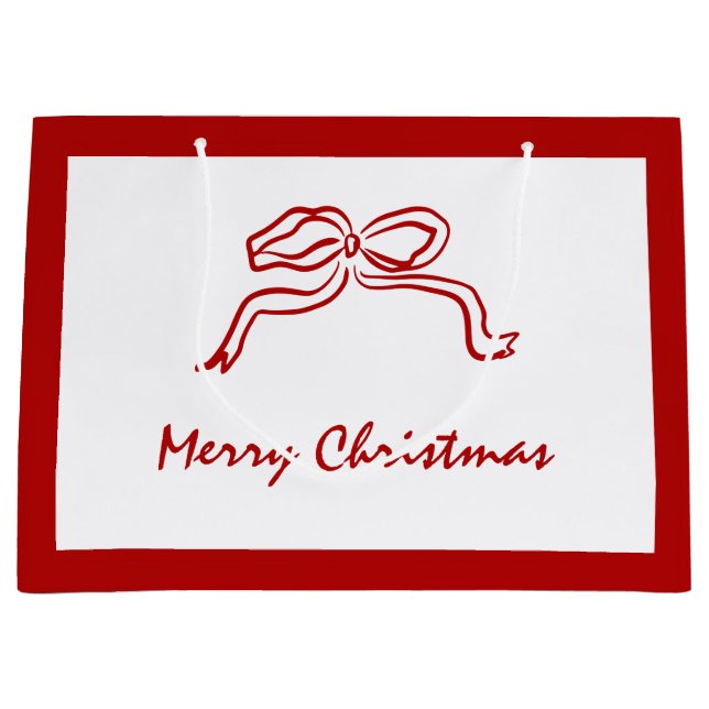 Sacola Para Presentes Grande Red Knot Modern Christmas (Frente)