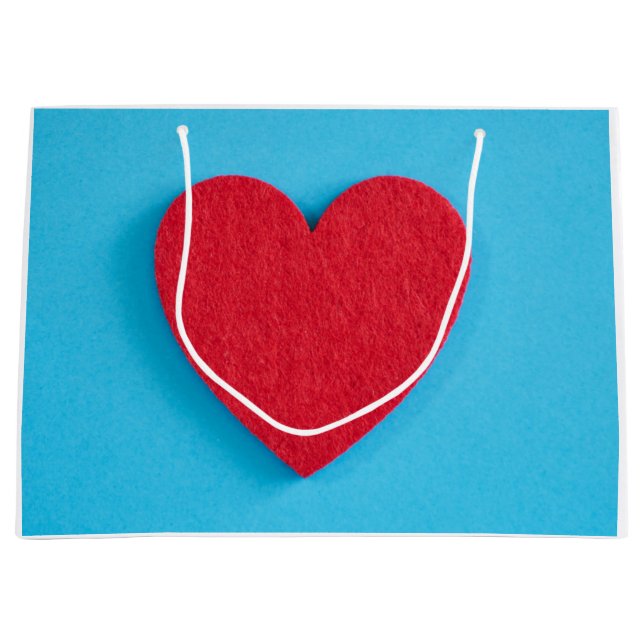 Sacola Para Presentes Grande Red Love Heart (Frente)