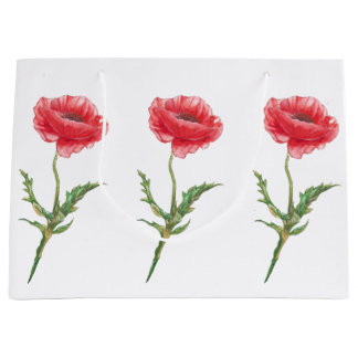 Sacola Para Presentes Grande Red Poppy Gift Bag
