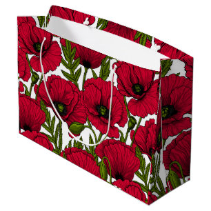 Sacola Para Presentes Grande Red Poppy jardim 2
