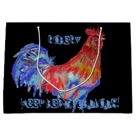 Sacola Para Presentes Grande Red Rooster Watercolor Significa Nome Presente Bag