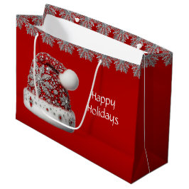 Sacola Para Presentes Grande Red Santa Hat Natal Gift Bag