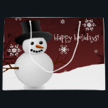 Sacola Para Presentes Grande Red Snowman Winter Scenery Christmas Gift Bag<br><div class="desc">Saqueie seus presentes de Natal com este Snowman Red Snowman, Esfestivo e caprichoso, Snowman, Snowman. Design de presente apresenta um boneco de neve feliz em uma cena de ventania de neve contra um fundo vermelho adornado com flocos de neve de cor correspondente. Itens adicionais de presentes e feriados disponíveis com...</div>