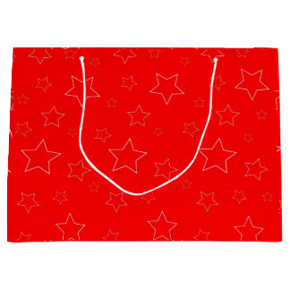 Sacola Para Presentes Grande Red Stars Gift Bag
