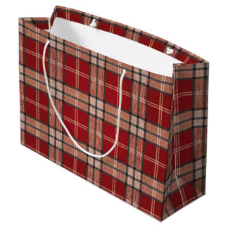 Sacola Para Presentes Grande Red Tartan