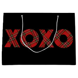 Sacola Para Presentes Grande Red Tartan Christmas Hoho