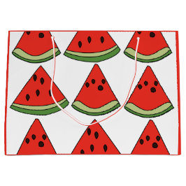 Sacola Para Presentes Grande Red Watermelon Slices 