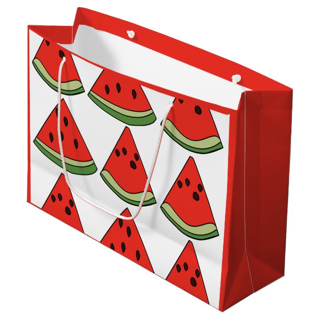 Sacola Para Presentes Grande Red Watermelon Slices  (Frente inclinada)