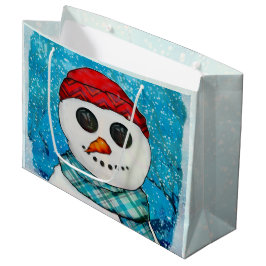 Sacola Para Presentes Grande Reflete SOMENTE Snowman de Natal