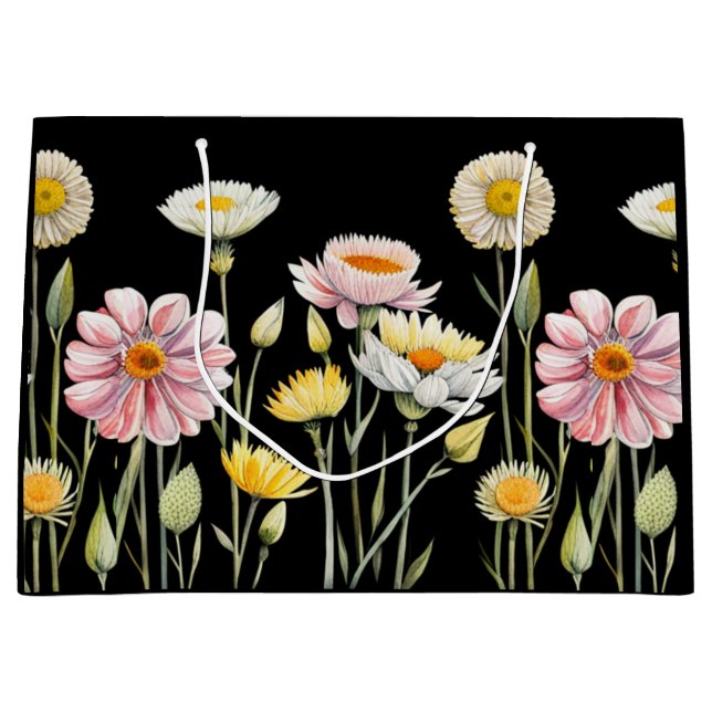 Sacola Para Presentes Grande Reflexões Florais (Frente)