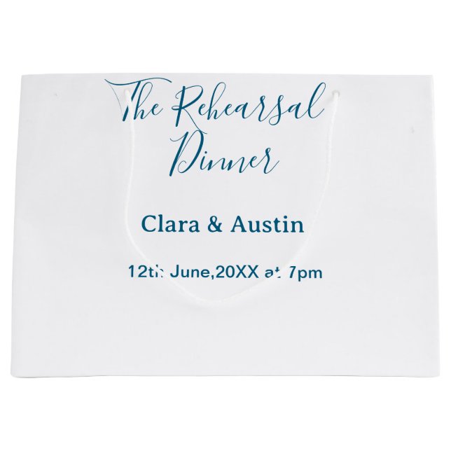 Sacola Para Presentes Grande Rehearsal dinner the night before simple minimal m (Frente)