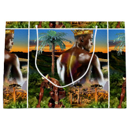 Sacola Para Presentes Grande Rei Africano
