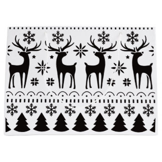 Sacola Para Presentes Grande Reindeer de Natal para Folk Moderno