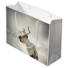 Sacola Para Presentes Grande Reindeer Nature Photo