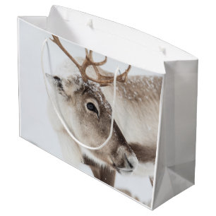 Sacola Para Presentes Grande Reindeer Nature Photo