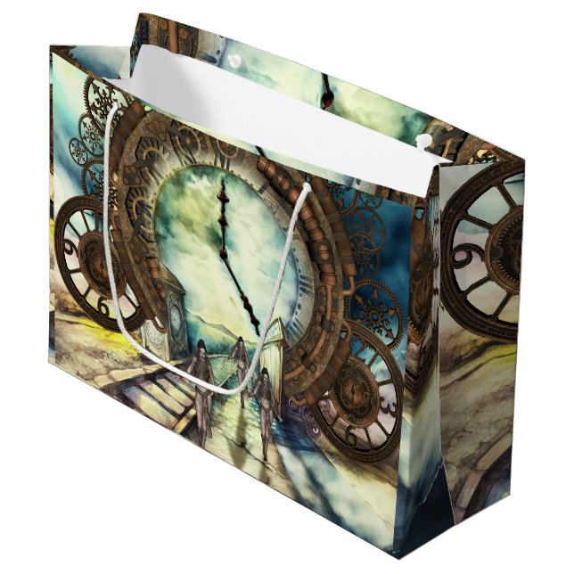 Sacola Para Presentes Grande relógio fantástico (Frente inclinada)