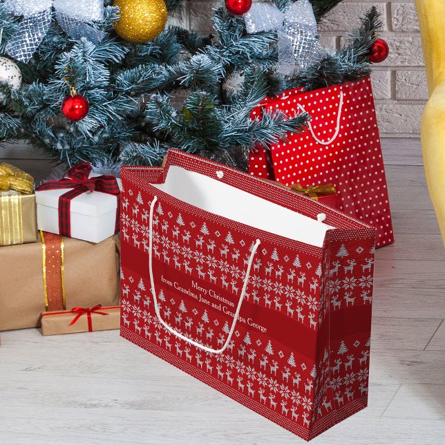 Sacola Para Presentes Grande Renascença Personalizada De Natal Veado Padrão De  (Criador carregado)