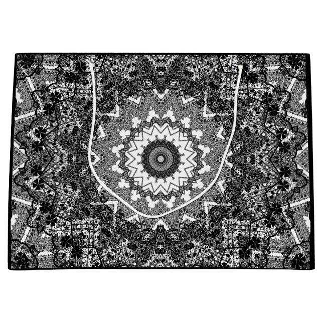 Sacola Para Presentes Grande renda preta (Frente)