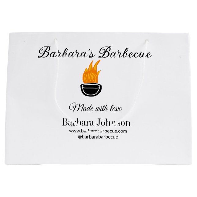 Sacola Para Presentes Grande Restaurante churrascaria cozinha site de mídia soc (Frente)