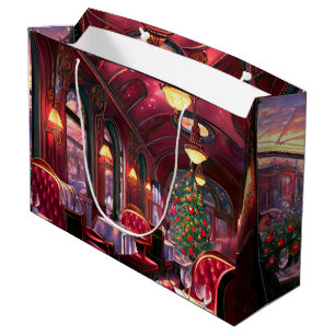 Sacola Para Presentes Grande Restaurante Natal vintage Sleep Express