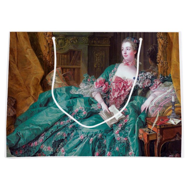 Sacola Para Presentes Grande Retrato da Madame Pompadour, Boucher (Frente)
