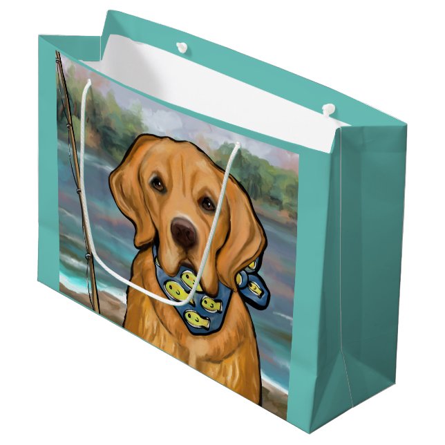 Sacola Para Presentes Grande Retriever Dourado (Frente inclinada)