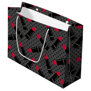 Sacola Para Presentes Grande Retro, batom vermelho