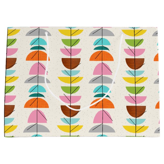 Sacola Para Presentes Grande Retro Colorful Nests Gift Bag (Frente)