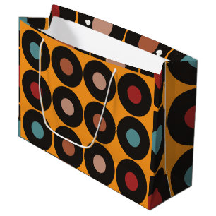 Sacola Para Presentes Grande Retro Vintage Vinyl Records Music