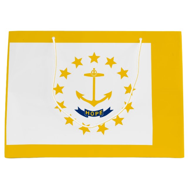 Sacola Para Presentes Grande Rhode Island State Flag Design (Frente)
