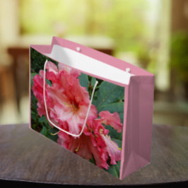 Sacola Para Presentes Grande Rhododendron Bloom Rosa Floral