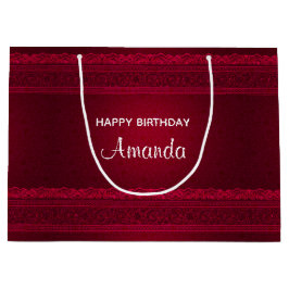 Sacola Para Presentes Grande Rico e Na moda de Fundo Vermelho Elegante