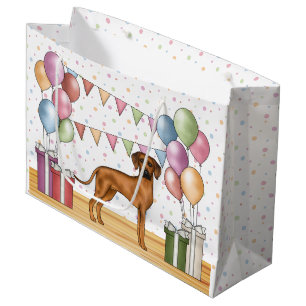 Sacola Para Presentes Grande Ridgeback Ridgeback Cão Colorido Pastel Aniversári