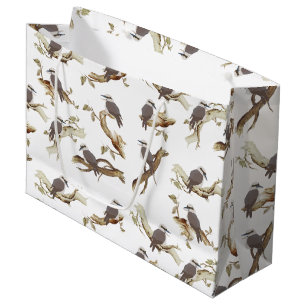 Sacola Para Presentes Grande Rindo Kookaburra - Pássaro Australiano Eucalyptus