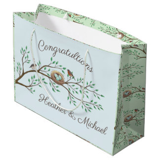 Sacola Para Presentes Grande Robin Birds Nest Ovos Chá de fraldas Primavera