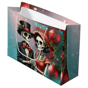 Sacola Para Presentes Grande Romance do Osso de Natal, Um simpático casal de es