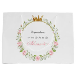 Sacola Para Presentes Grande Romance Enrubescido Personalizado: Rosas e Respira