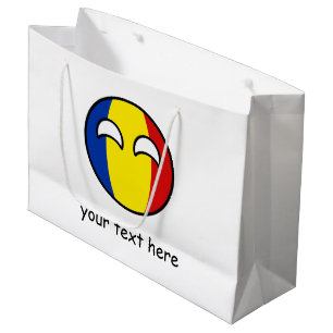 Sacola Para Presentes Grande Romania Geeky de tensão engraçado Countryball