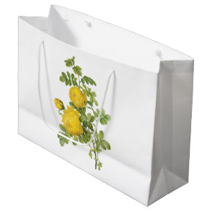 Sacola Para Presentes Grande rosa amarelo (sulfurea de Rosa) por Redouté