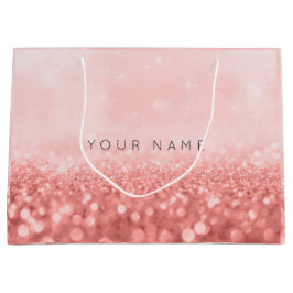 Sacola Para Presentes Grande Rosa cor-de-rosa Doce 16.ª Noite de Casamento Lumi