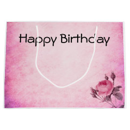 Sacola Para Presentes Grande Rosa dia de os namorados